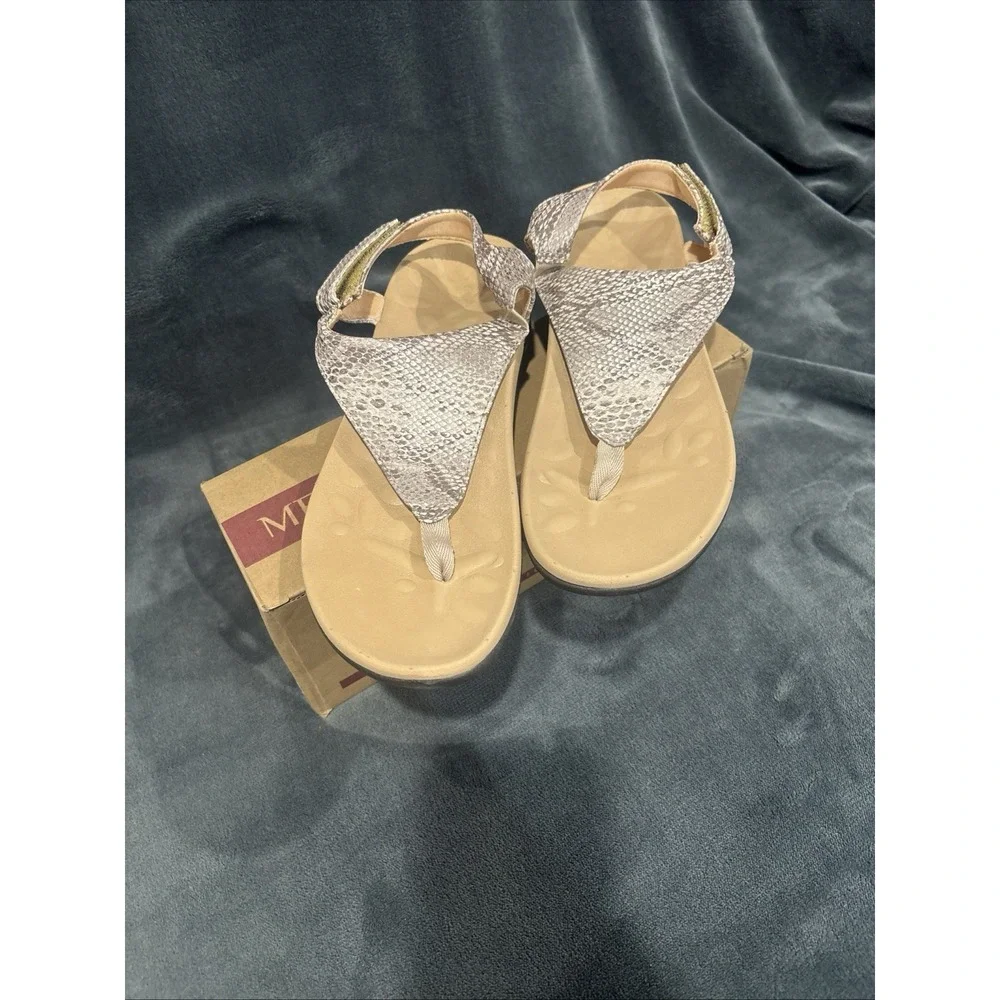 MEGNYA- Snake Skin‎ Sandals- Size 7. Thong Arch Support-Adjustable Strap